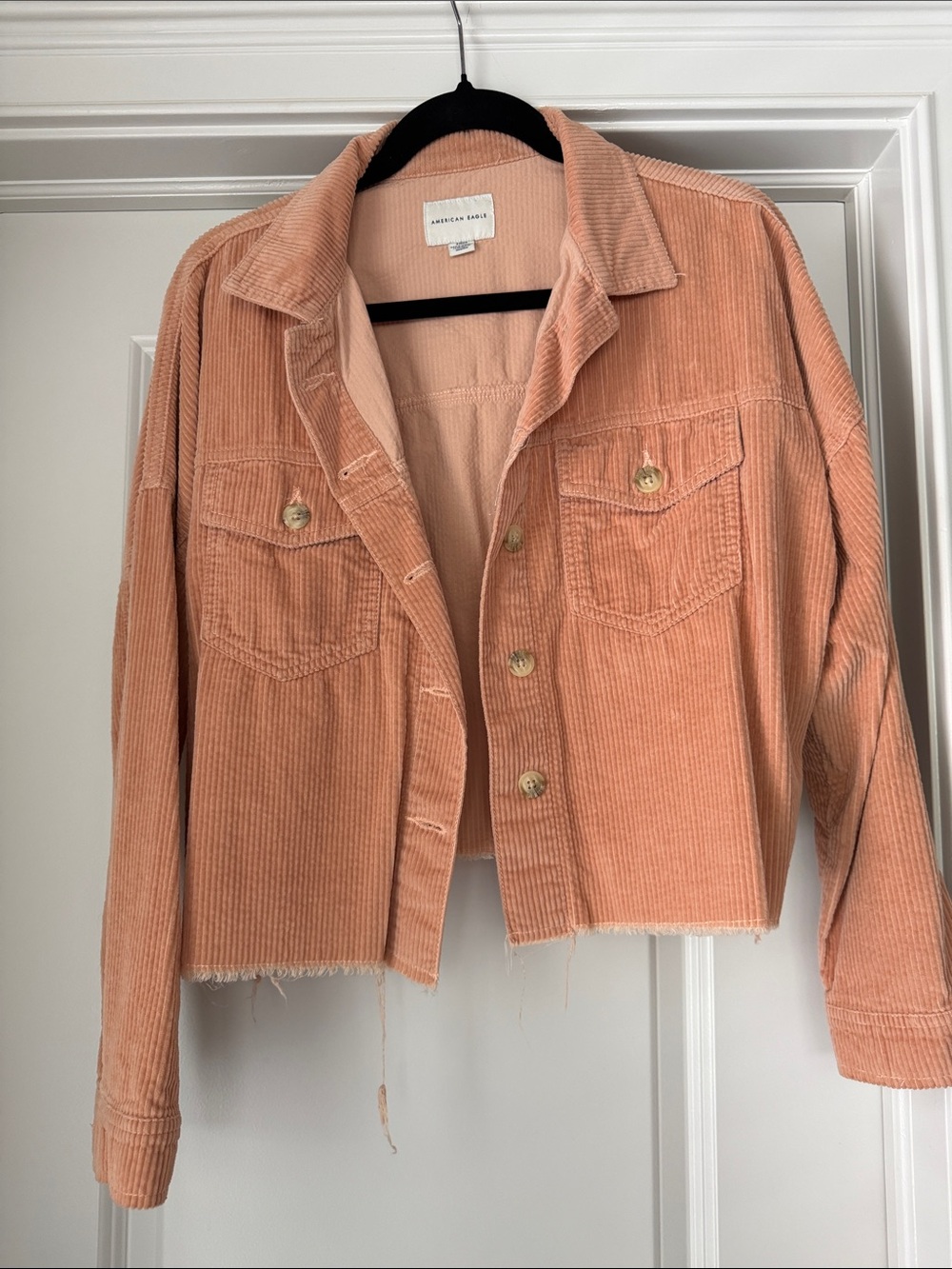 American Eagle Outfitters Peach Corduroy Cropped Jacket